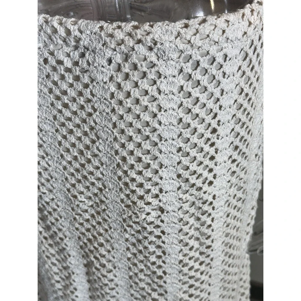 Lucy Paris Crochet Knit Skirt‎ Women Large Tan Beach
